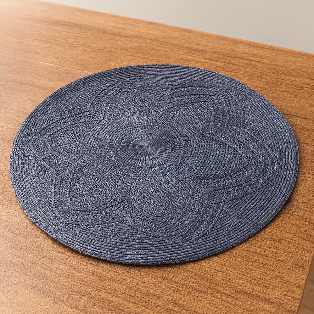 Jogo Americano Redondo Fiore Azul 38cm