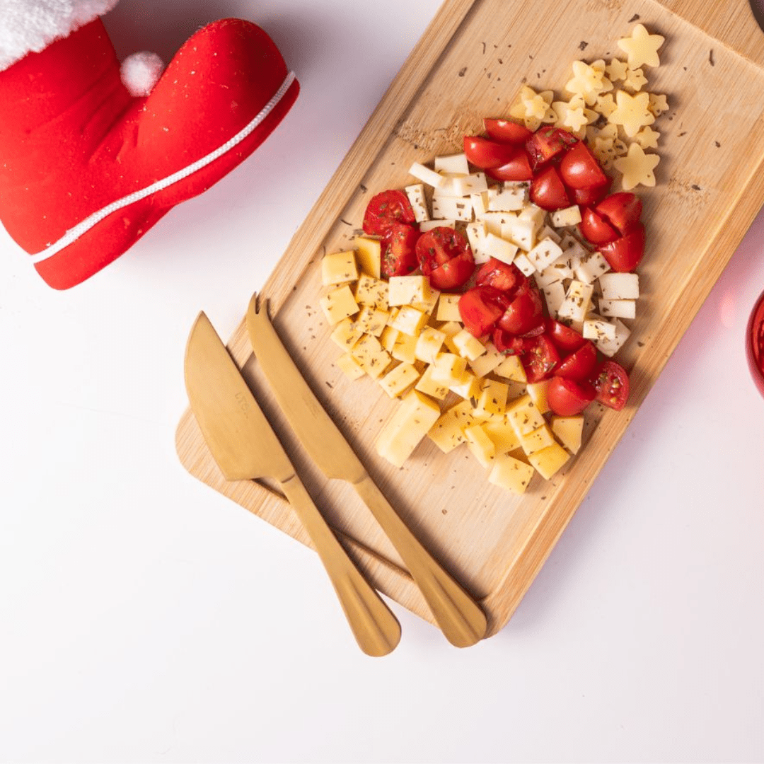 Jogo 4 Facas para Queijo Aço Inox Positano Dourado