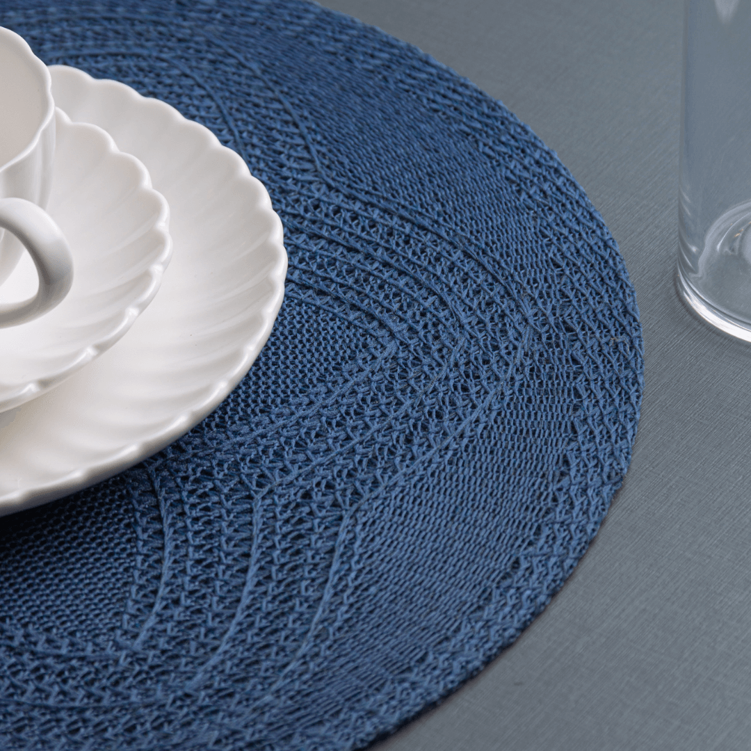 Jogo Americano Redondo Fiore Azul 38cm