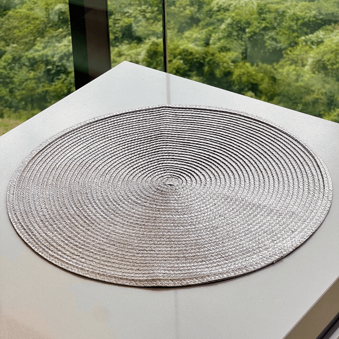 Jogo Americano Redondo Poliester Fresno Areia 38cm