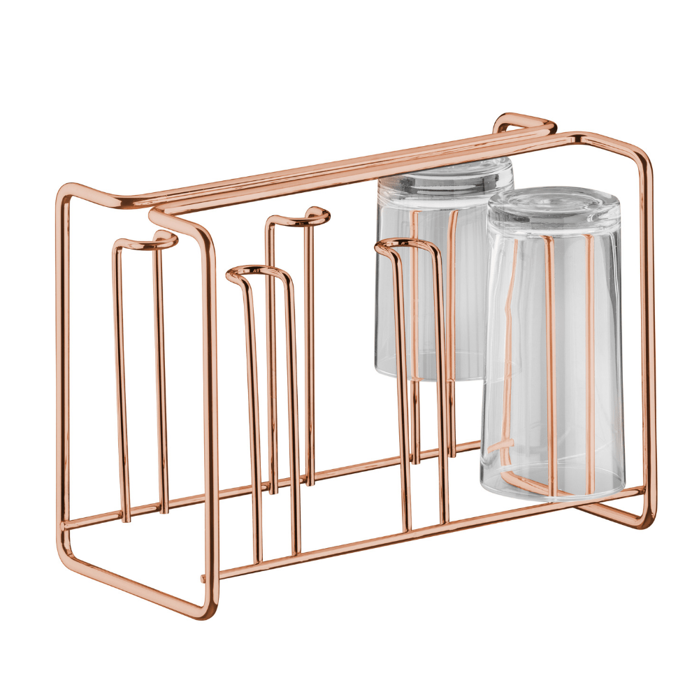 Suporte Organizador Para 6 Copos Rose Gold