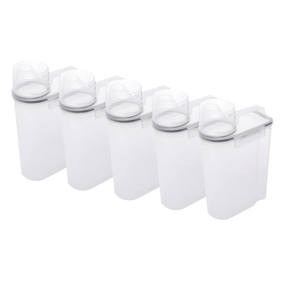 Kit 5 Potes Herméticos com Copo Medidor 2,5 Litros