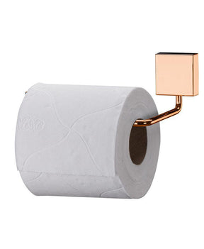 Suporte Porta Papel Higiênico Fixação Parafuso Rose Gold Aço Carbono