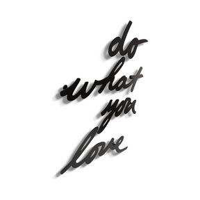 Adorno de Parede Frase Do What You Love Mantra Preto