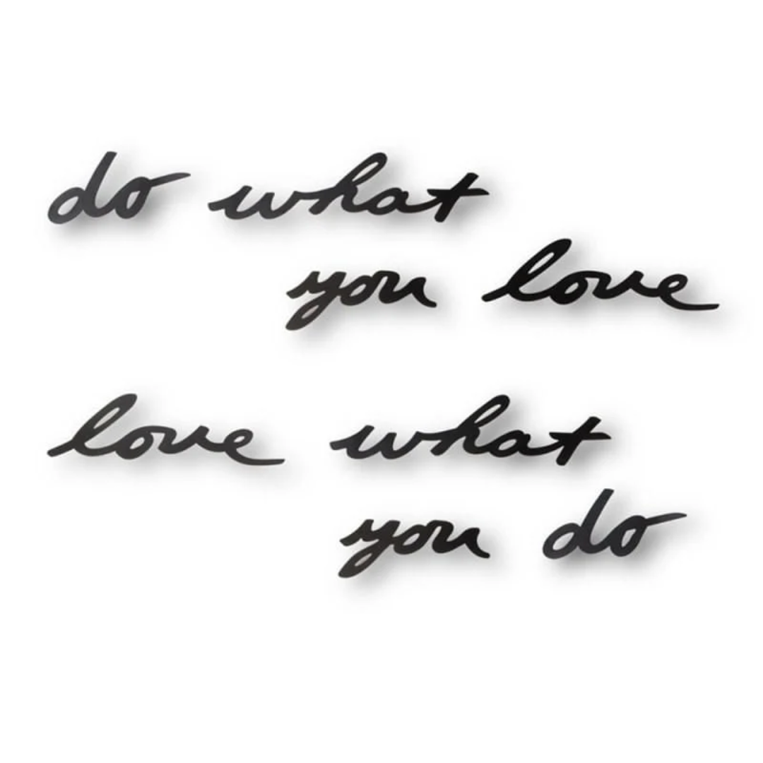 Adorno de Parede Frase Do What You Love Mantra Preto