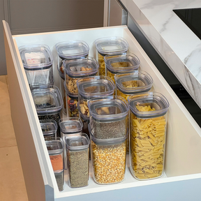 Pote Porta Mantimento Organizador Quadrado com Tampa Hermética Natural Block  2 Litros