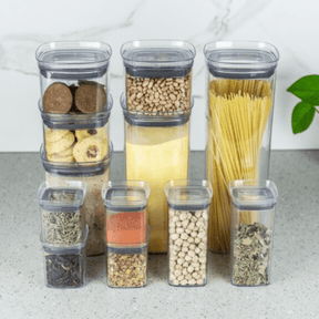 Pote Porta Mantimento Organizador Quadrado com Tampa Hermética Natural Block  2 Litros