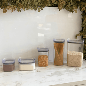 Pote Porta Mantimento Organizador Quadrado com Tampa Hermética Natural Block  2 Litros