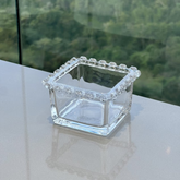 Bowl Quadrado de Cristal Coração Pearl Transparente 8,5cm