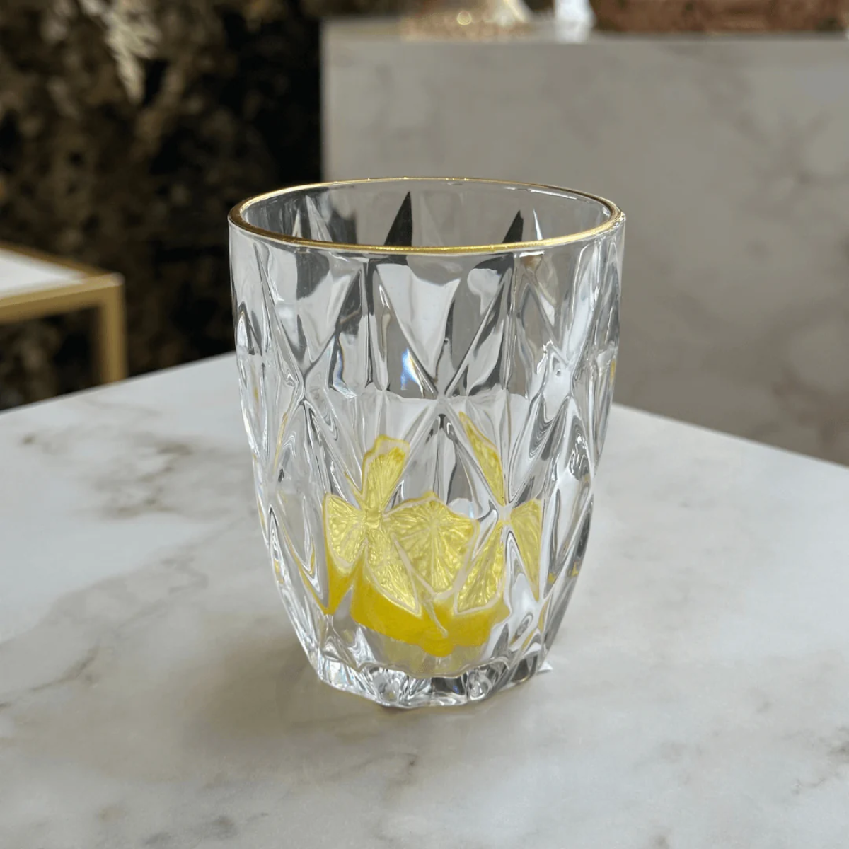 Kit 6 Copos Fio de Ouro Diamond 270ml