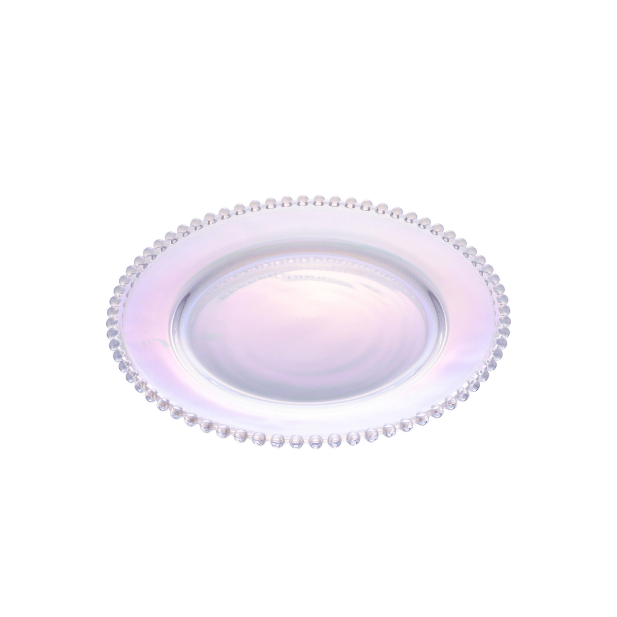 Prato Sobremesa Cristal De Chumbo Pearl Rainbow Furta Cor Bolinhas