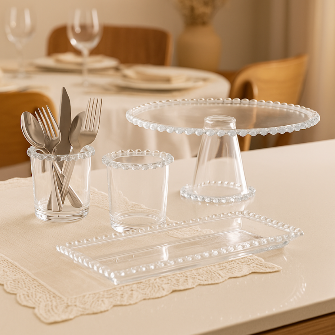 Kit para Mesa Posta Cristal 4 Peças