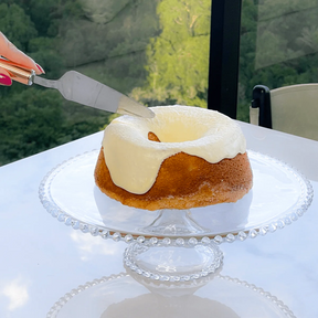 Kit Boleira com Pé Pearl 31cm e 7 Peças Sobremesa Viena Dourada