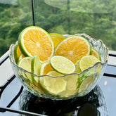 Bowl Cristal de Chumbo Martelado com Borda Dourado Taj 19cm