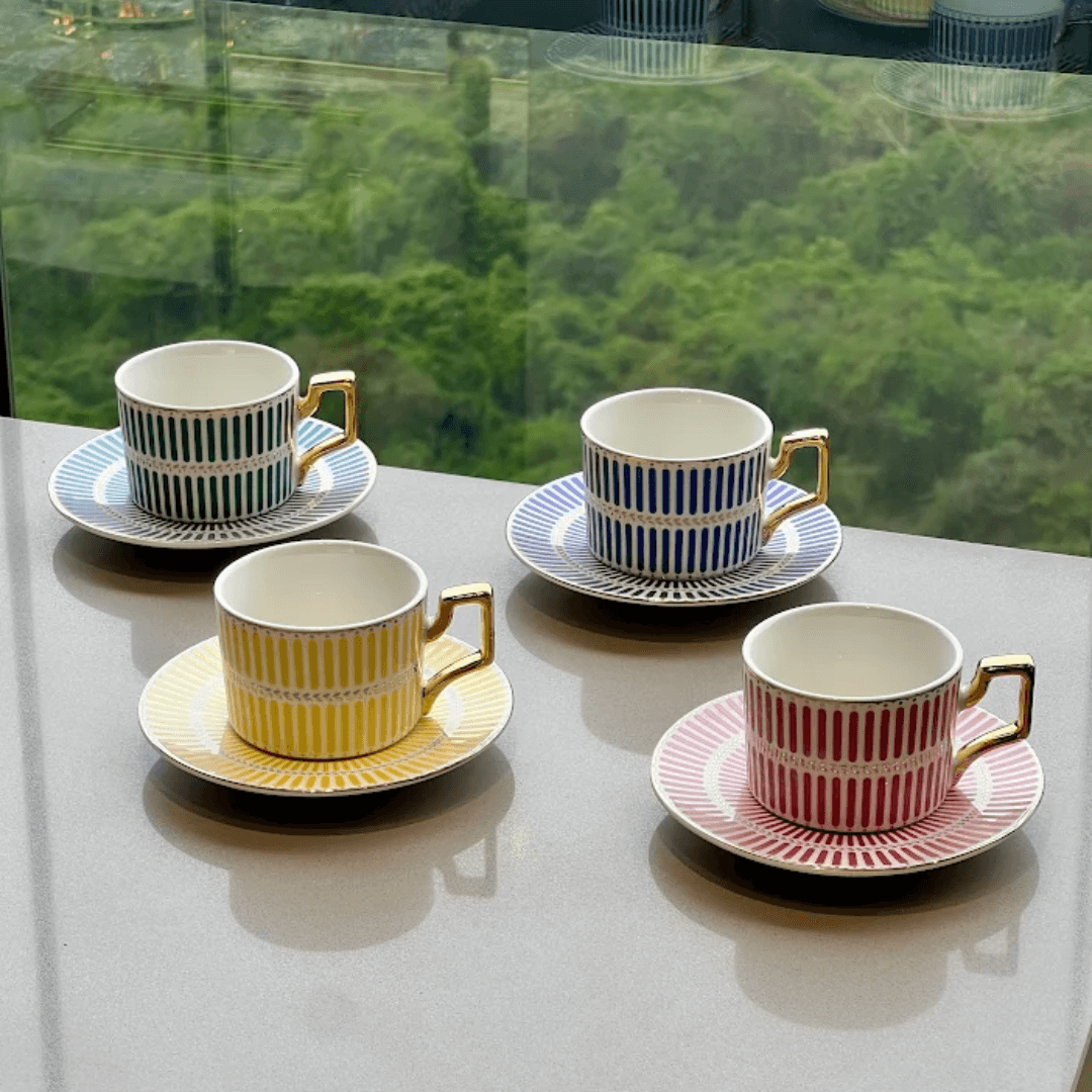 Jogo 4 Xícaras Café com Pires Olimpo New Bone 110ml