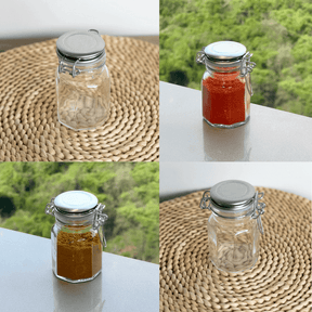 Kit 4 Porta Temperos Vidro e Metal Cromado