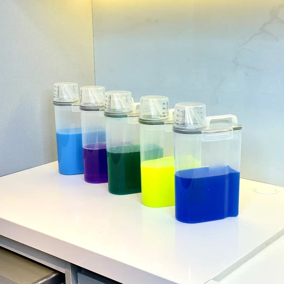 Kit 5 Potes Herméticos com Copo Medidor 2,5 Litros