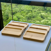 Kit 6 Bandejas Petisqueiras Hire Bambu 20cm x 10cm