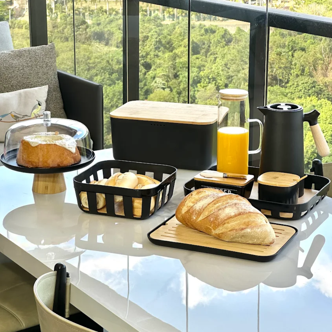 Kit Mesa Posta Lume Preto 6 Peças