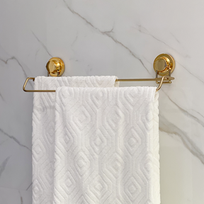 Toalheiro Duplo  Fixação por Ventosa Dourado 45cm