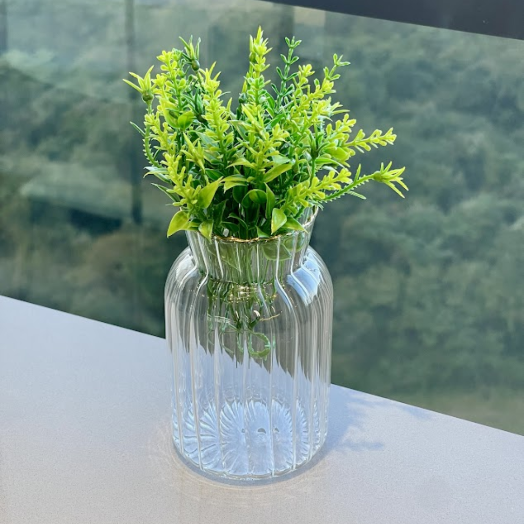 Mini Vaso com Borda Dourada 13cm