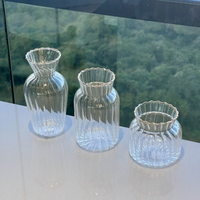 Mini Vaso com Borda Dourada 13cm