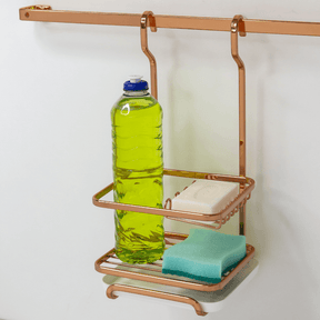 Porta Detergente Sabão e Esponja Para Barra Luxo Rose Gold