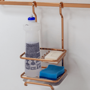 Porta Detergente Sabão e Esponja Para Barra Luxo Rose Gold