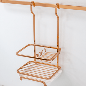 Porta Detergente Sabão e Esponja Para Barra Luxo Rose Gold