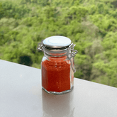 Porta Tempero Hermético de Vidro com Tampa em Metal Cromado 8cm