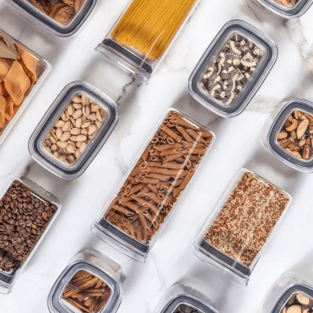 Pote Porta Mantimento Organizador Quadrado com Tampa Hermética Natural Block 1,5 Litros