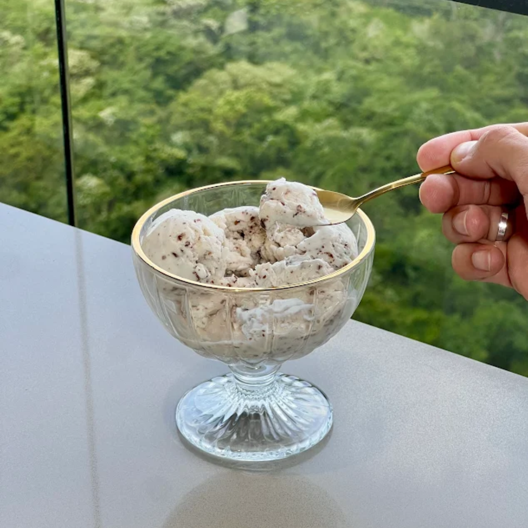 Jogo 4 Taças para Sobremesa Vidro Cristalle com Borda dourada 360ml