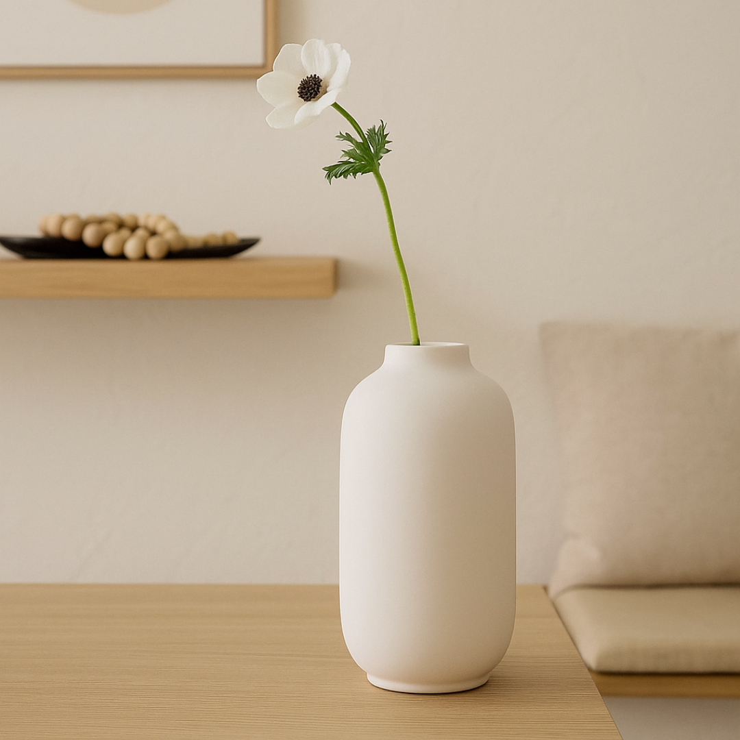 Vaso Decorativo em Cerâmica Branco 28cm