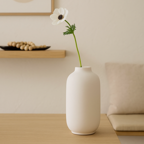 Vaso Decorativo em Cerâmica Branco 28cm