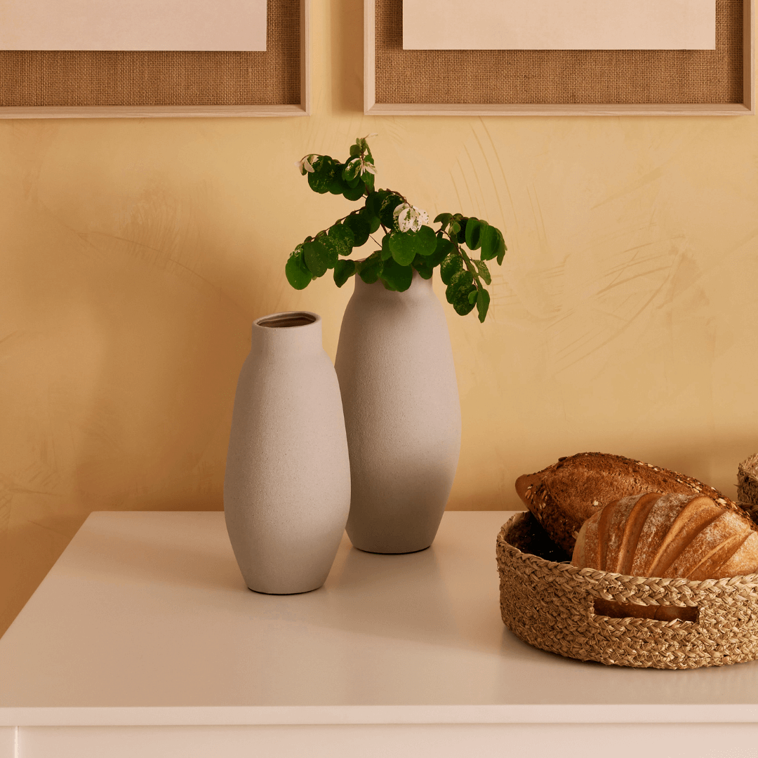 Vaso Decorativo em Cerâmica Cinza 27,5cm M