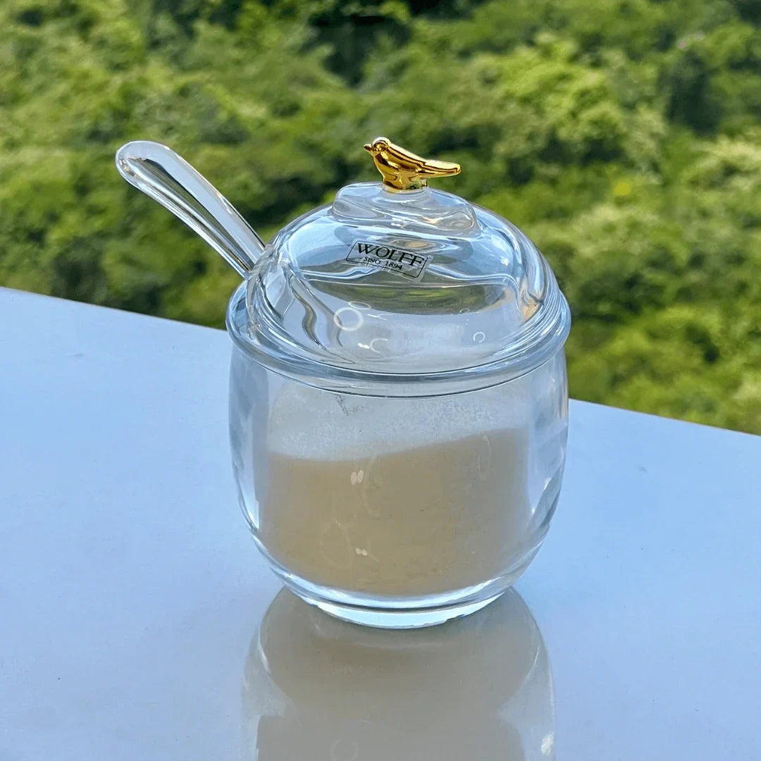 Kit Meleira + Açucareiro de Cristal Golden Bird