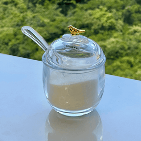 Açucareiro com Colher e Tampa de Cristal Golden Bird 150ml