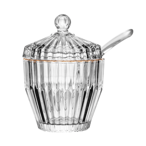 Açucareiro Imperatriz em Cristal Fio de Ouro 11cm