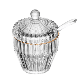 Açucareiro Imperatriz em Cristal Fio de Ouro 11cm