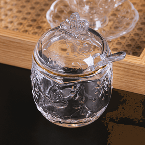 Açucareiro com Colher de Cristal New Butterfly com Fio de Ouro 250ml