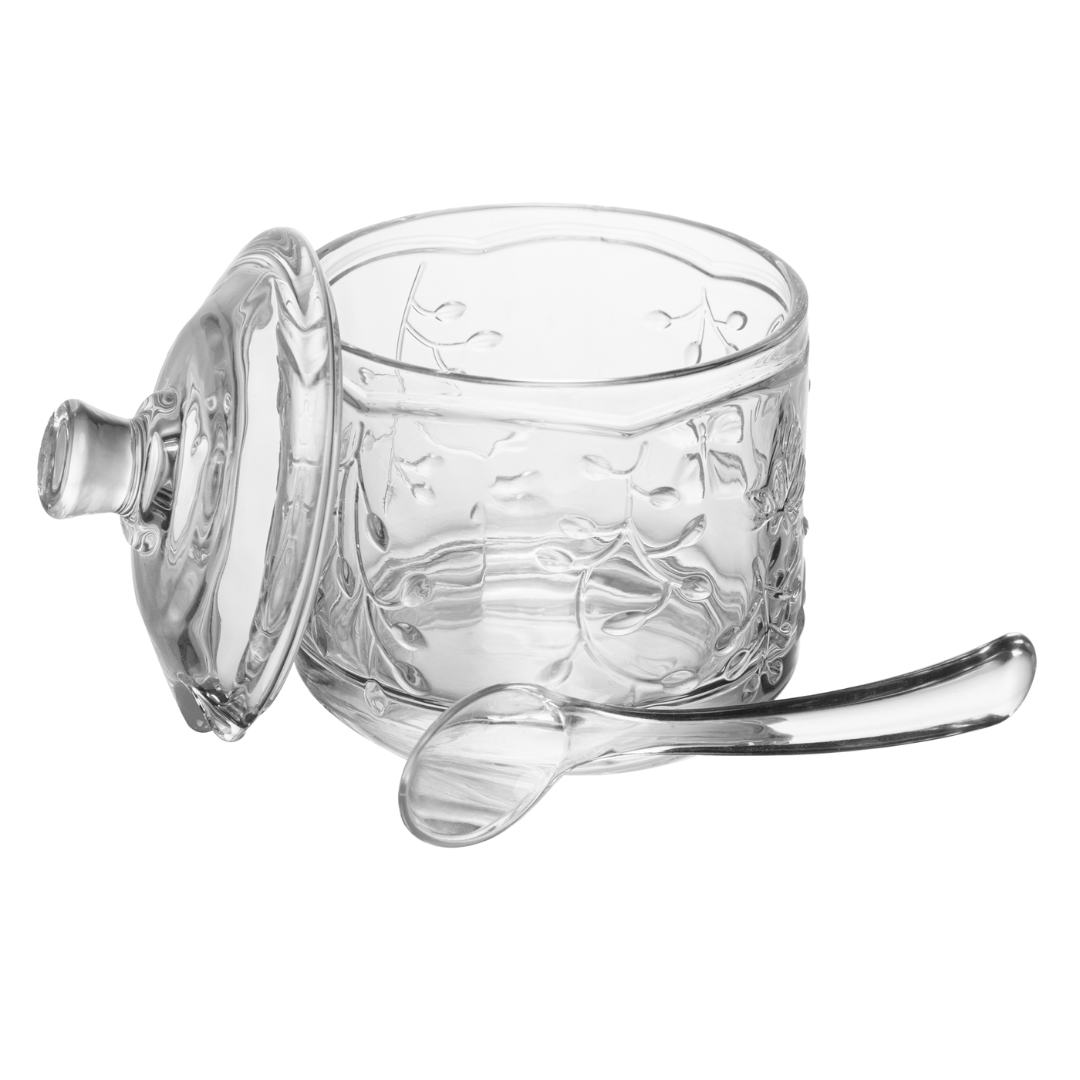 Açucareiro com Colher de Cristal New Butterfly 10,5cm