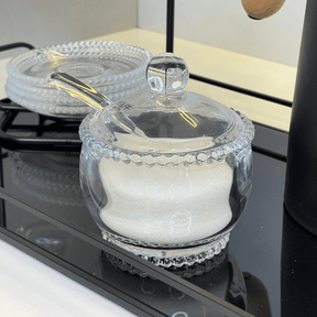 Açucareiro Cristal com Colher Bolinha Pearl - 10 cm