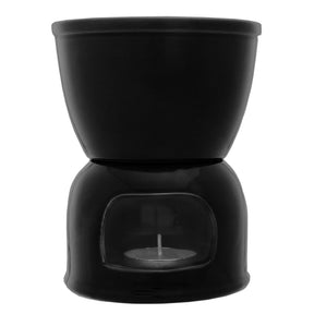 Aparelho de Fondue para Duas Pessoas Preto 4 Peças 400ml