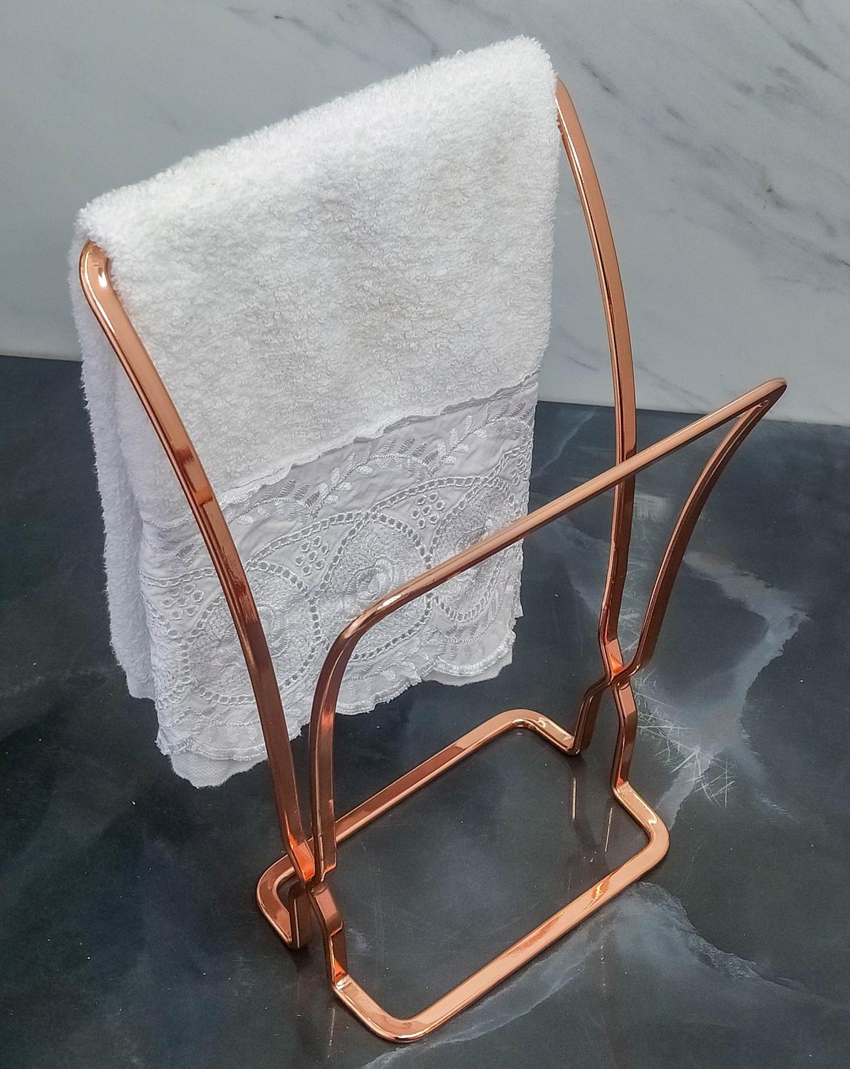 Porta Toalha de Bancada Duplo Rose Gold