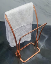 Porta Toalha de Bancada Duplo Rose Gold