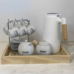 Bandeja de Madeira com Sisal Pinus 38cm