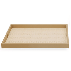 Bandeja em MDF e PU Marrom 46cm