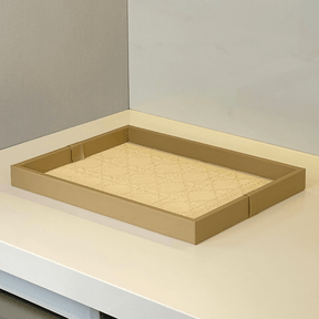 Bandeja em MDF e PU Marrom 46cm