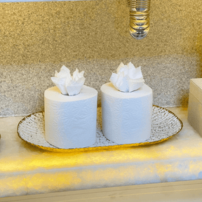 Bandeja em Metal Oval Off White 35cm M