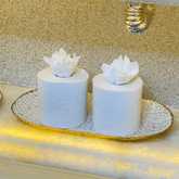 Bandeja em Metal Oval Off White 35cm M